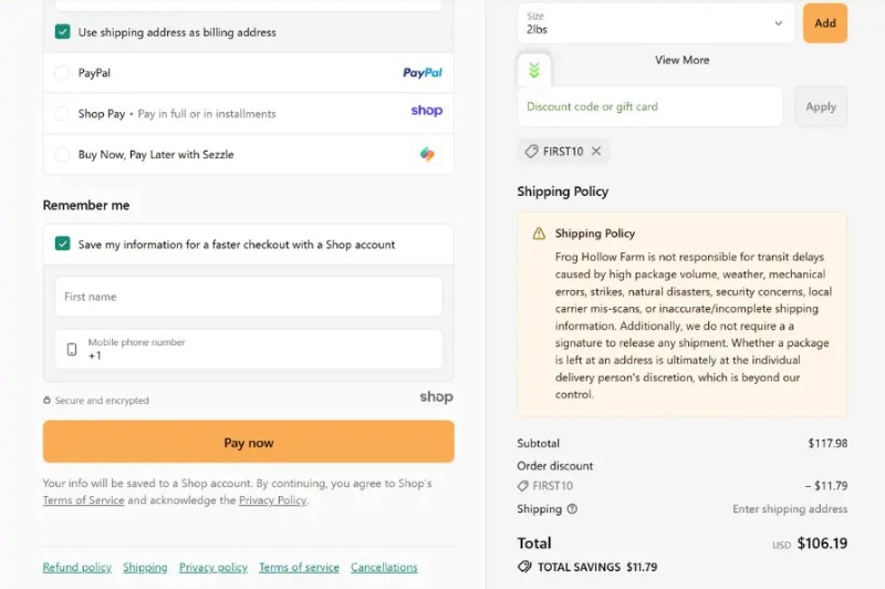 Coupon test screenshot