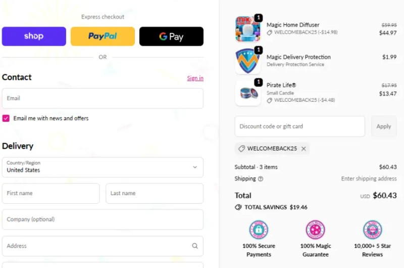 Coupon test screenshot