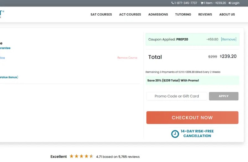 Coupon test screenshot